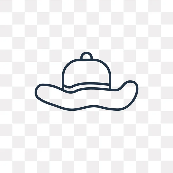 帽子矢量轮廓图标隔离在透明的背景下 高品质的线性帽子透明度概念可以使用网络和移动 — 图库矢量图片