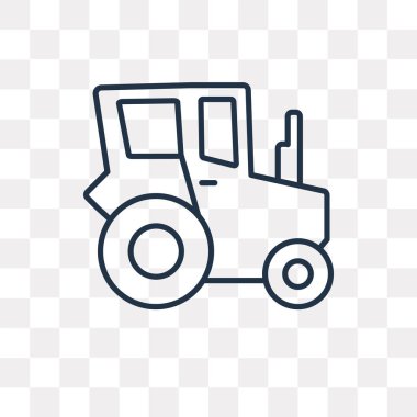 Traktör vektör anahat simgesini şeffaf arka plan üzerinde yüksek kalitede doğrusal traktör saydamlık kavramı izole olabilir kullanılan web ve mobil