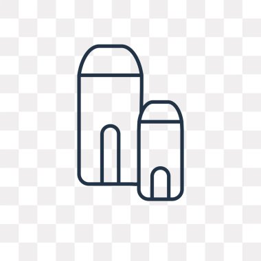 Silo vektör anahat simgesini şeffaf arka plan üzerinde yüksek kalitede doğrusal Silo saydamlık kavramı izole olabilir kullanılan web ve mobil