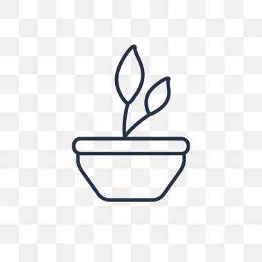 Bitki vektör anahat simgesini şeffaf arka plan üzerinde yüksek kalitede doğrusal bitki saydamlık kavramı izole olabilir kullanılan web ve mobil