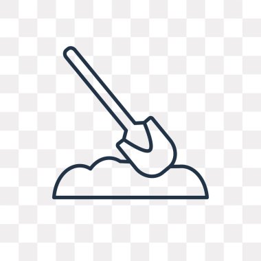 Kazıcı vektör anahat simgesini şeffaf arka plan üzerinde yüksek kalitede doğrusal Digger saydamlık kavramı izole olabilir kullanılan web ve mobil