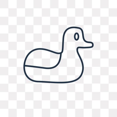 Ördek anahat simgesini şeffaf arka plan üzerinde izole vektör, yüksek kalitede doğrusal ördek saydamlık kavramı kullanılan web ve mobil olabilir