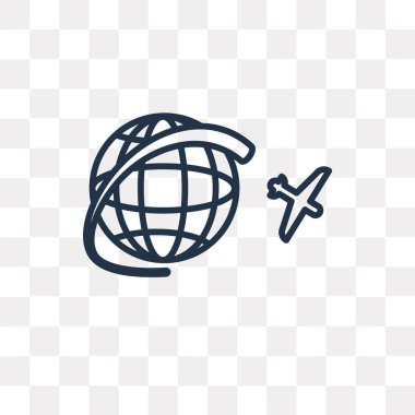 Gezi vektör anahat simgesini şeffaf arka plan üzerinde yüksek kalitede doğrusal gezi saydamlık kavramı izole olabilir kullanılan web ve mobil