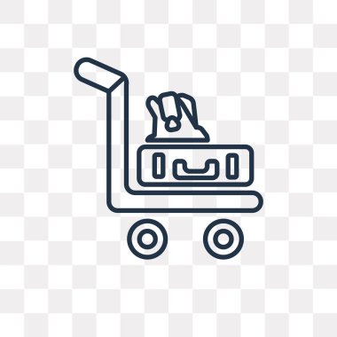 Bagaj vektör anahat simgesini şeffaf arka plan üzerinde yüksek kaliteli Bagaj saydamlık kavramı ile doğrusal arabası-ebilmek var olmak izole ile arabası kullanılan web ve mobil