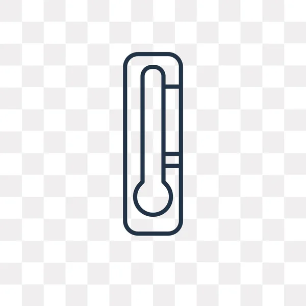 Temperatur Vektor Konturen Ikonen Isolerad Transparent Bakgrund Hög Kvalitet Linjär — Stock vektor
