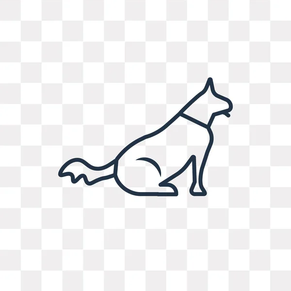 Sitting Dog Icono Contorno Vectorial Aislado Sobre Fondo Transparente Concepto — Archivo Imágenes Vectoriales