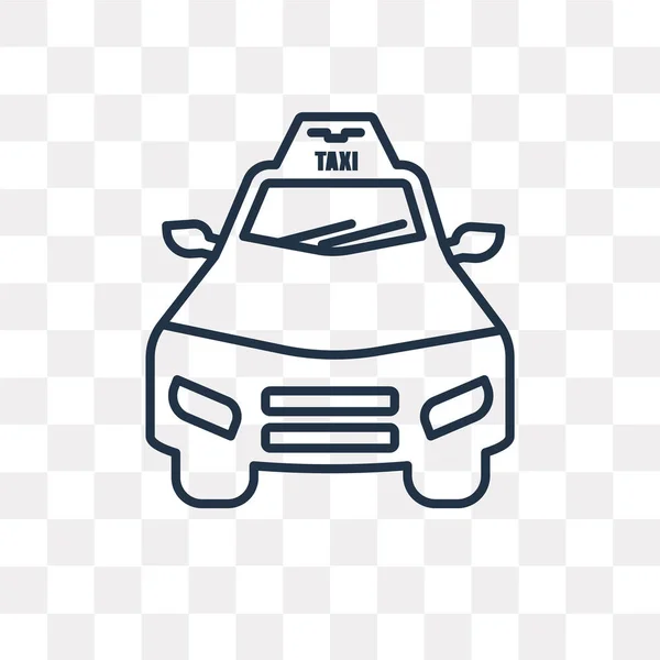 Aeropuerto Taxi Vector Esquema Icono Aislado Sobre Fondo Transparente Concepto — Vector de stock