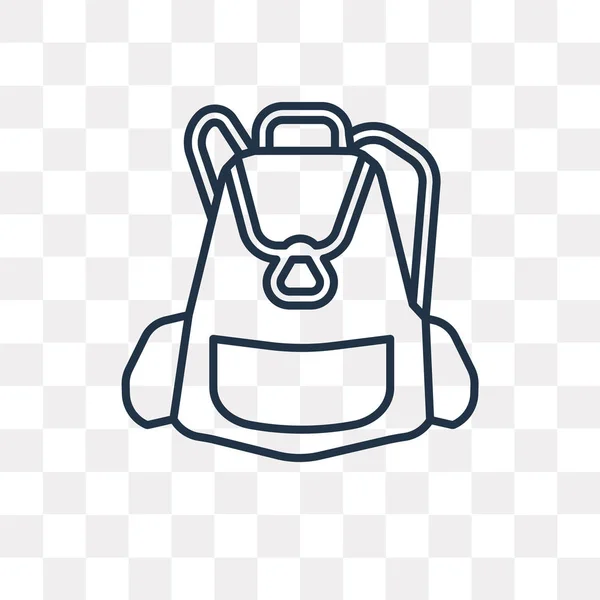 Icono Esquema Vector Mochila Grande Aislado Fondo Transparente Concepto Transparencia — Vector de stock