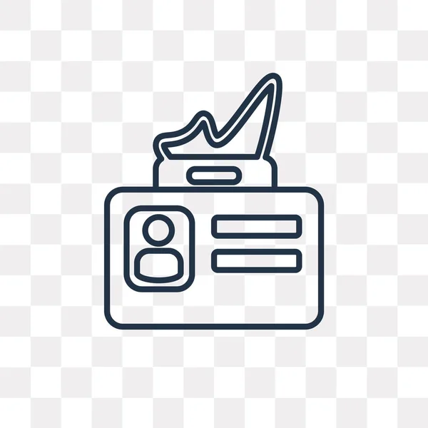 Identification Badge Vector Outline Icon Isoliert Auf Transparentem Hintergrund Qualitativ — Stockvektor