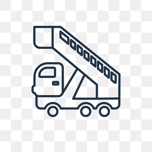 Gangway Truck Vektor Outline Symbol Isoliert Auf Transparentem Hintergrund Hohe — Stockvektor