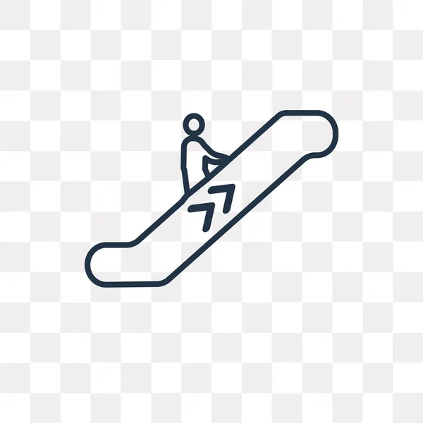 Rolltreppe Nach Oben Vektor Umriss Symbol Isoliert Auf Transparentem Hintergrund — Stockvektor