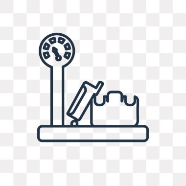 Bagaj ölçek vektör anahat simgesini şeffaf arka plan üzerinde yüksek kalitede doğrusal Bagaj ölçek saydamlık kavramı izole olabilir kullanılan web ve mobil