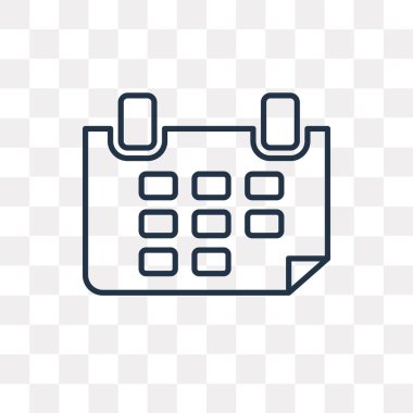 Hafta takvim vektör anahat simgesini şeffaf arka plan üzerinde yüksek kalitede doğrusal hafta takvim saydamlık kavramı izole olabilir kullanılan web ve mobil