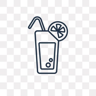 Portakal suyu vektör anahat simgesini şeffaf arka plan üzerinde yüksek kalitede doğrusal portakal suyu saydamlık kavramı izole olabilir kullanılan web ve mobil