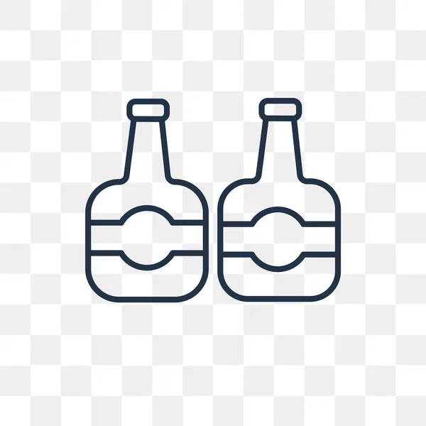 啤酒矢量轮廓图标隔离在透明的背景下 高品质的线性啤酒透明度概念可以使用网络和移动 — 图库矢量图片