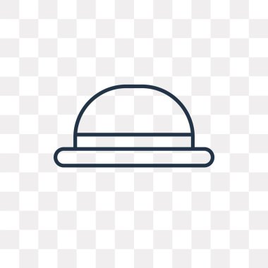 Şapka vektör anahat simgesini şeffaf arka plan üzerinde yüksek kalitede doğrusal şapka saydamlık kavramı izole olabilir kullanılan web ve mobil