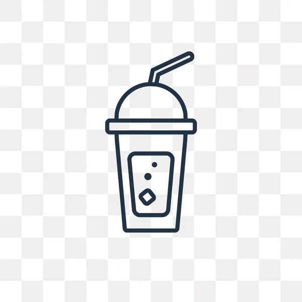 Eiskaffee Vektor Umriss Symbol Isoliert Auf Transparentem Hintergrund Hohe Qualität — Stockvektor