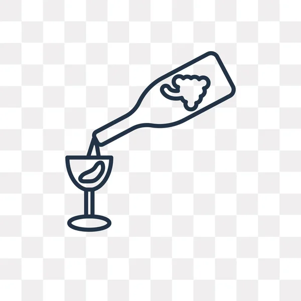 Icono Del Contorno Del Vector Del Vino Aislado Sobre Fondo — Archivo Imágenes Vectoriales