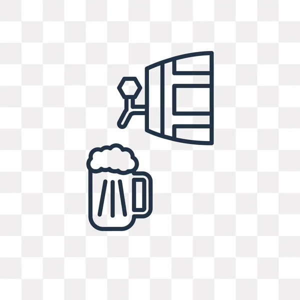 Bier Vektor Outline Symbol Isoliert Auf Transparentem Hintergrund Qualitativ Hochwertiges — Stockvektor