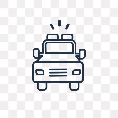 Ambulans vektör anahat simgesini şeffaf arka plan üzerinde yüksek kalitede doğrusal ambulans saydamlık kavramı izole olabilir kullanılan web ve mobil