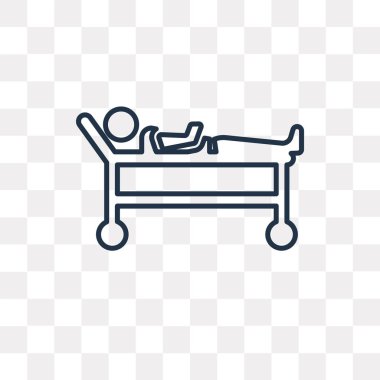 Sedye vektör anahat simgesini şeffaf arka plan üzerinde yüksek kalitede doğrusal sedye saydamlık kavramı izole olabilir kullanılan web ve mobil