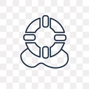 Cankurtaran vektör anahat simgesini şeffaf arka plan üzerinde yüksek kalitede doğrusal cankurtaran saydamlık kavramı izole olabilir kullanılan web ve mobil