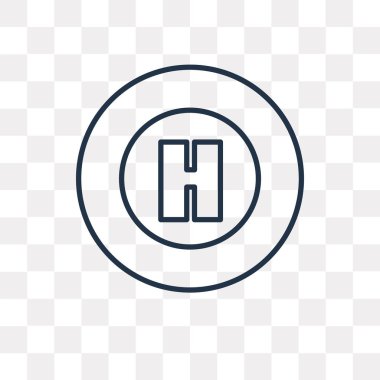 Helikopter pisti vektör anahat simgesini şeffaf arka plan üzerinde yüksek kalitede doğrusal helikopter pisti saydamlık kavramı izole olabilir kullanılan web ve mobil