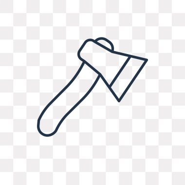 Balta vektör anahat simgesini şeffaf arka plan üzerinde yüksek kalitede doğrusal balta saydamlık kavramı izole olabilir kullanılan web ve mobil