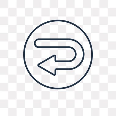 Saydam arka plan üzerinde izole sol vektör anahat simgesini devre, yüksek kalitede doğrusal Turn sol saydamlık kavramı kullanılan web ve mobil olabilir