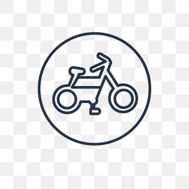 Bisiklet vektör anahat simgesini şeffaf arka plan üzerinde yüksek kalitede doğrusal Bisiklet saydamlık kavramı izole olabilir kullanılan web ve mobil