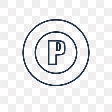 Vektör anahat simgesini şeffaf arka plan üzerinde izole otopark, yüksek kalitede doğrusal Park saydamlık kavramı kullanılan web ve mobil olabilir