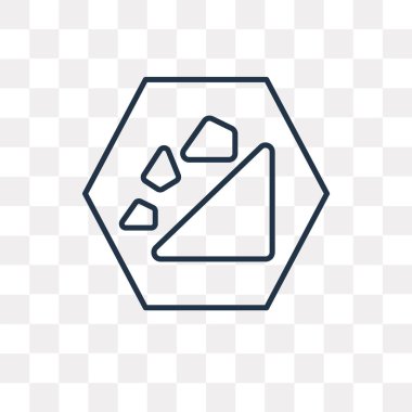 Sabit kayalar üzerinde şeffaf arka plan izole anahat simgesini vektör, yüksek kalitede doğrusal sabit kayalar saydamlık kavramı kullanılan web ve mobil olabilir