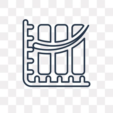 Şeffaf arka plan üzerinde izole grafik vektör anahat simgesini yüksek kalitede doğrusal çubuk grafik saydamlık kavramı kullanılan web ve mobil olabilir