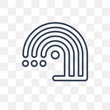 Süpürme vektör anahat simgesini şeffaf arka plan üzerinde yüksek kalitede doğrusal süpürme saydamlık kavramı izole olabilir kullanılan web ve mobil