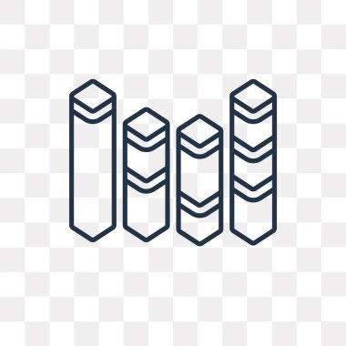 Şeffaf arka plan üzerinde izole grafik vektör anahat simgesini yüksek kalitede doğrusal çubuk grafik saydamlık kavramı kullanılan web ve mobil olabilir