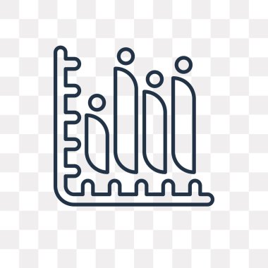 Şeffaf arka plan üzerinde izole grafik vektör anahat simgesini yüksek kalitede doğrusal çubuk grafik saydamlık kavramı kullanılan web ve mobil olabilir