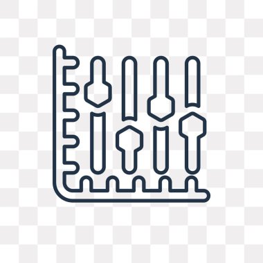 Şeffaf arka plan üzerinde izole grafik vektör anahat simgesini yüksek kalitede doğrusal çubuk grafik saydamlık kavramı kullanılan web ve mobil olabilir