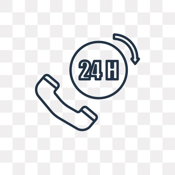 24H Vektor Outline Icon Isoliert Auf Transparentem Hintergrund Qualitativ Hochwertiges — Stockvektor