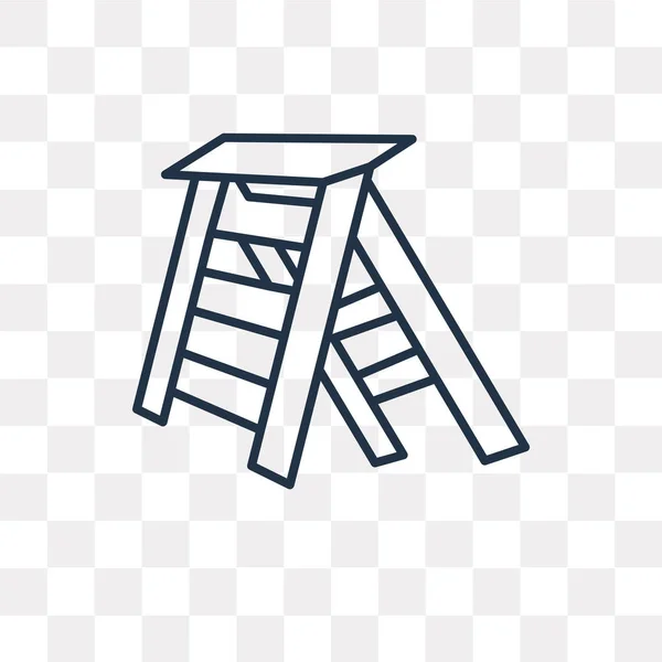 Ladder Vector Overzicht Pictogram Geïsoleerd Transparante Achtergrond Hoge Kwaliteit Lineaire — Stockvector