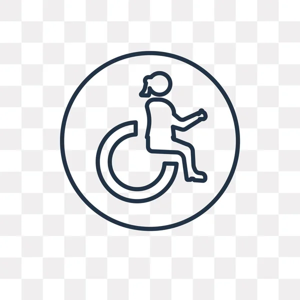 Handicap Vektor Outline Symbol Isoliert Auf Transparentem Hintergrund Qualitativ Hochwertige — Stockvektor