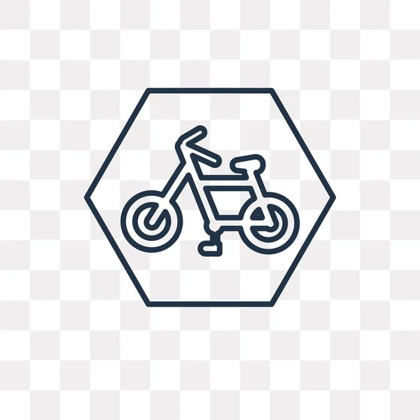 Icône Contour Vectoriel Vélo Isolé Sur Fond Transparent Concept Linéaire — Image vectorielle