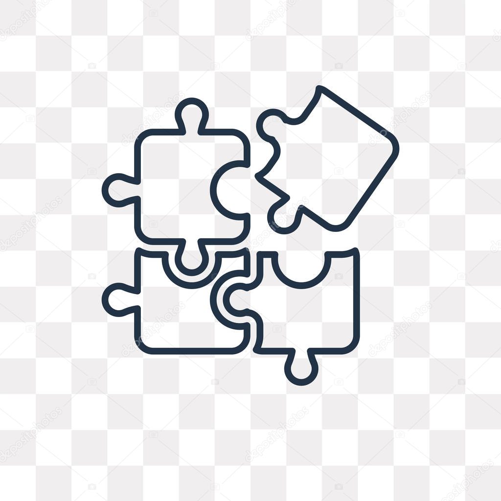 Puzzle Vector Outline Icon Isolato Sfondo Trasparente Lineare Alta Qualità  - Vettoriale Stock di ©MMvector 224846464