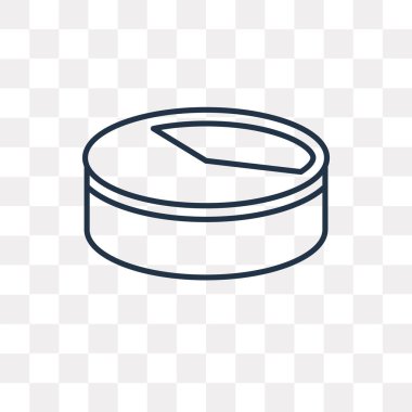 Pasta grafiği vektör anahat simgesini şeffaf arka plan üzerinde yüksek kalitede doğrusal pasta grafiği saydamlık kavramı izole olabilir kullanılan web ve mobil