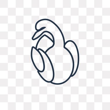 Kuğu vektör anahat simgesini şeffaf arka plan üzerinde yüksek kalitede doğrusal kuğu saydamlık kavramı izole olabilir kullanılan web ve mobil