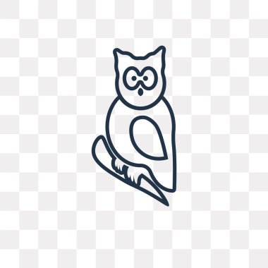 Baykuş vektör anahat simgesini şeffaf arka plan üzerinde yüksek kalitede doğrusal baykuş saydamlık kavramı izole olabilir kullanılan web ve mobil