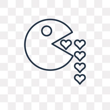 Kullandığınız web ve mobil oyun vektör anahat simgesini şeffaf arka plan üzerinde yüksek kalitede doğrusal oyun saydamlık kavramı izole olabilir