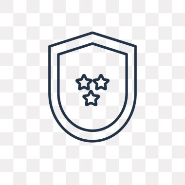 Kalkan vektör anahat simgesini şeffaf arka plan üzerinde yüksek kalitede doğrusal kalkan saydamlık kavramı izole olabilir kullanılan web ve mobil