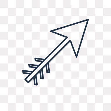 Ok vektör anahat simgesini şeffaf arka plan üzerinde yüksek kalitede doğrusal ok saydamlık kavramı izole olabilir kullanılan web ve mobil