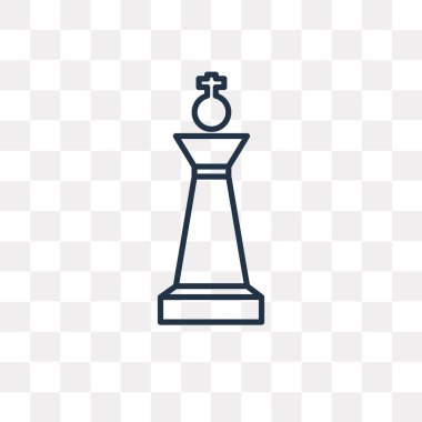 Satranç vektör anahat simgesini şeffaf arka plan üzerinde yüksek kalitede doğrusal satranç saydamlık kavramı izole olabilir kullanılan web ve mobil