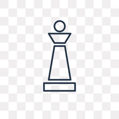 Satranç vektör anahat simgesini şeffaf arka plan üzerinde yüksek kalitede doğrusal satranç saydamlık kavramı izole olabilir kullanılan web ve mobil